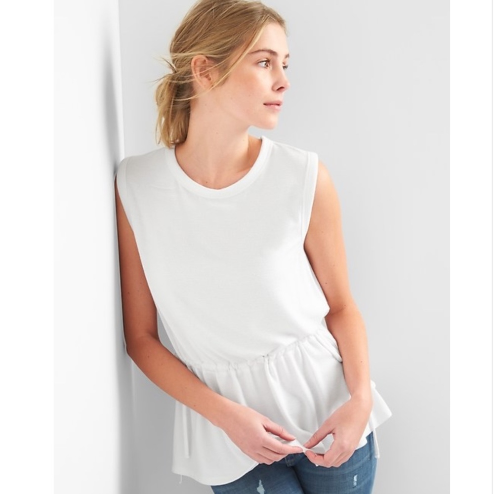 Gap Softspun Sleeveless Tie Waist Cinched Top
